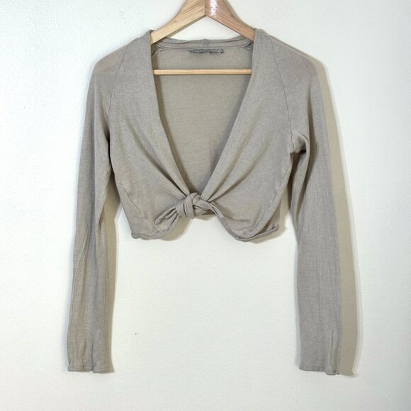 Bryn Walker Cashmere Shrug Cardigan Sweater Tie Front Waterfall Balletcore - Picture 1 of 10